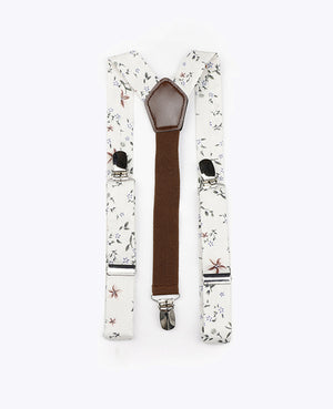 Bretelle Bambini Liberty Bianco n°8 in Cotone «Charles»