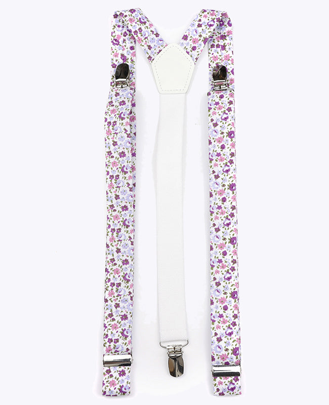 Bretelle Uomo Liberty Viola in Cotone «Gaspard»