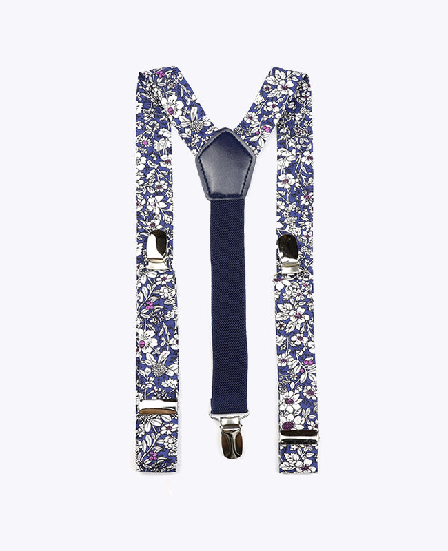 Bretelle Bambini Liberty Blu n°1 in Cotone «Clovis»