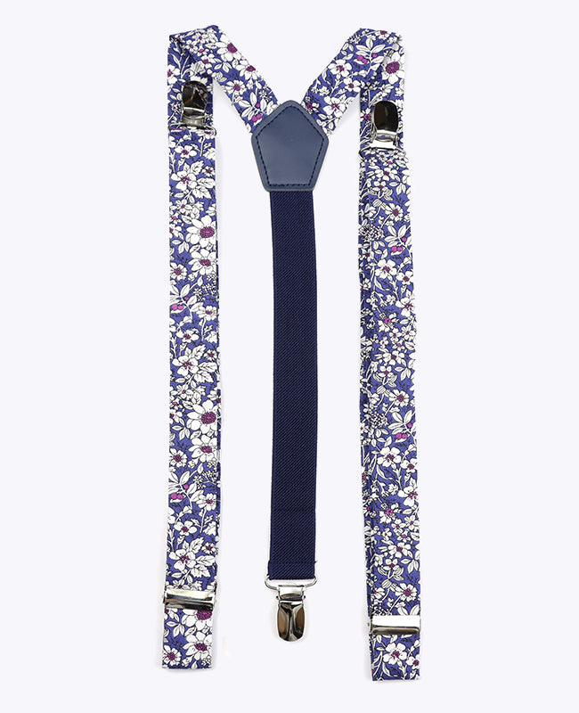 Bretelle Uomo Liberty Blu n°1 in Cotone «Clovis»