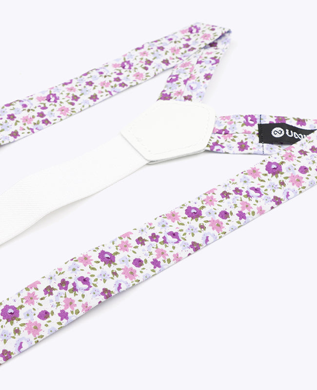 Bretelle Uomo Liberty Viola in Cotone «Gaspard»