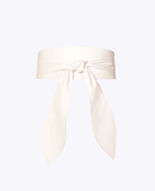 Cintura da Abito con Fiocco Donna Bianco in Pelle "Mathilde"