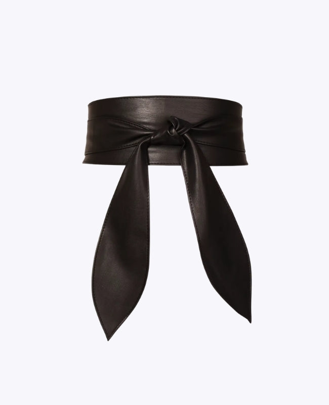 Cintura da Abito da Annodare Donna Nero in Pelle "Mathilde"