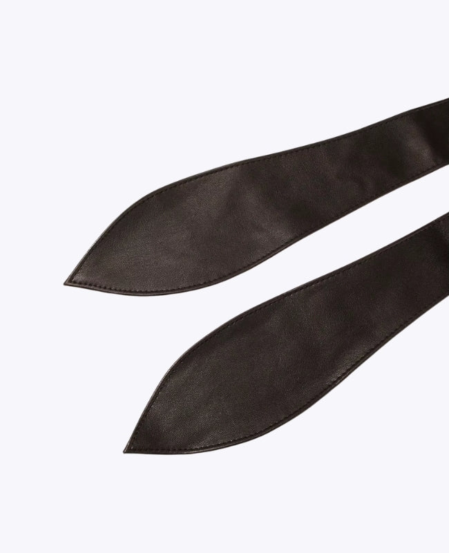 Cintura da Abito da Annodare Donna Nero in Pelle "Mathilde"