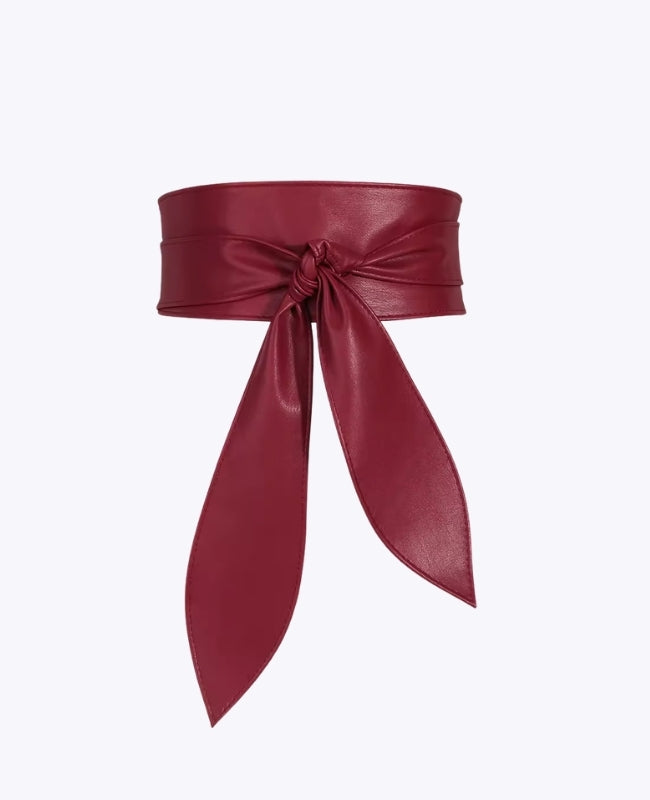 Cintura da Annodare per Abito Donna Rosso in Pelle "Mathilde"