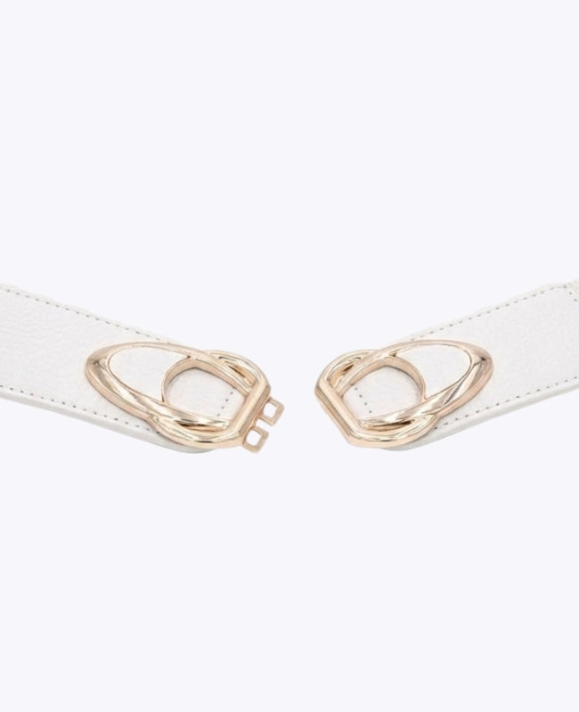 Cintura da Abito Elastica Donna Bianco in Pelle "Louise"