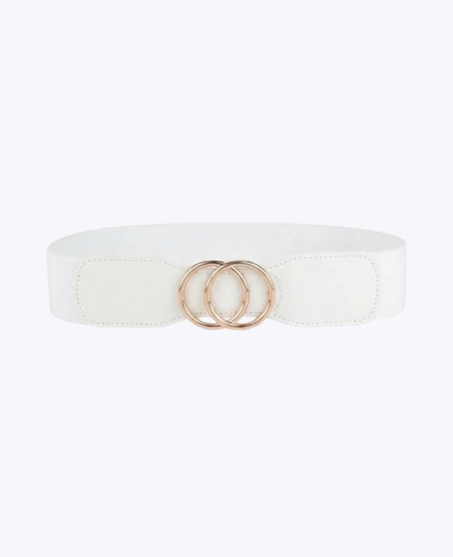Cintura da Abito Elastica Donna Bianco in Pelle "Madeleine"