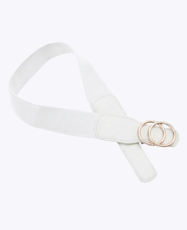 Cintura da Abito Elastica Donna Bianco in Pelle "Madeleine"