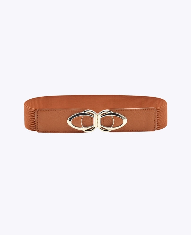 Cintura da Abito Elastica Donna Marrone in Pelle "Louise"
