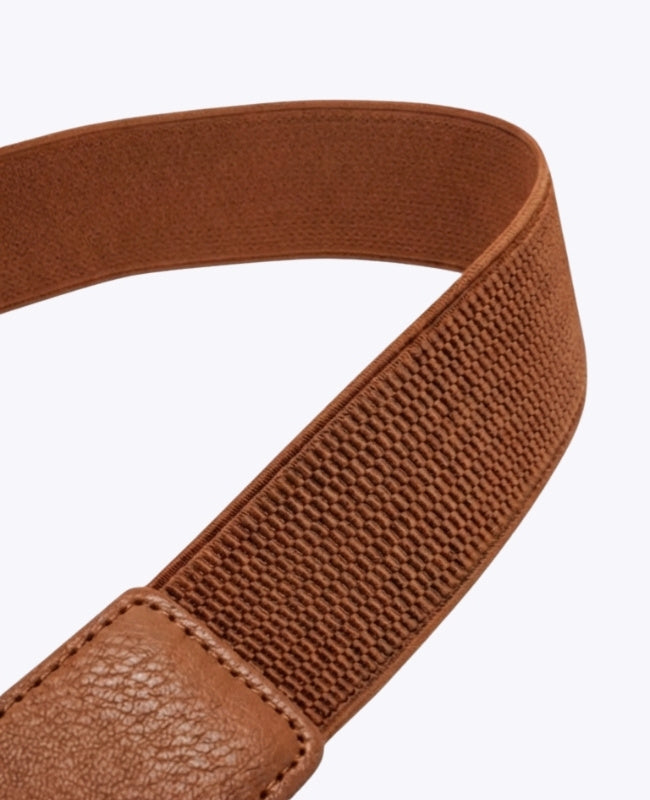 Cintura da Abito Elastica Donna Marrone in Pelle "Louise"