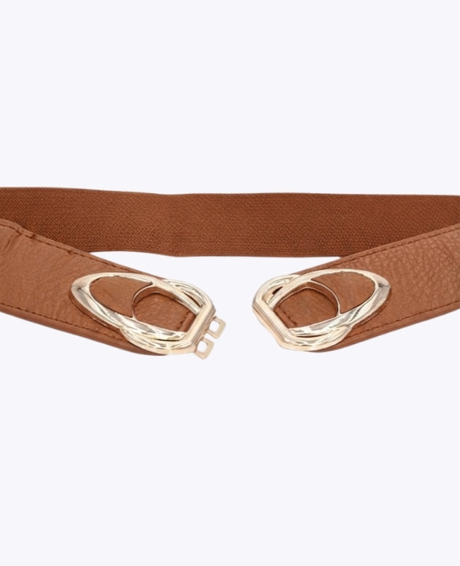 Cintura da Abito Elastica Donna Marrone in Pelle "Louise"