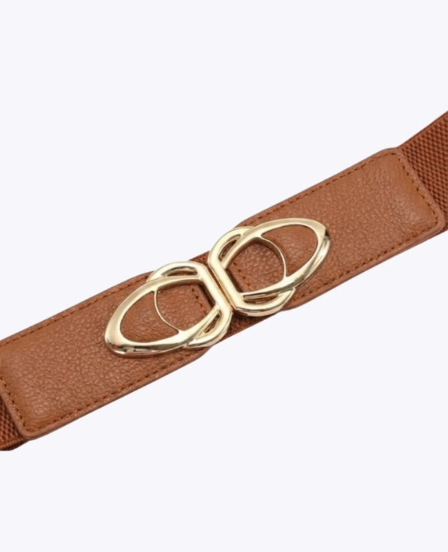 Cintura da Abito Elastica Donna Marrone in Pelle "Louise"