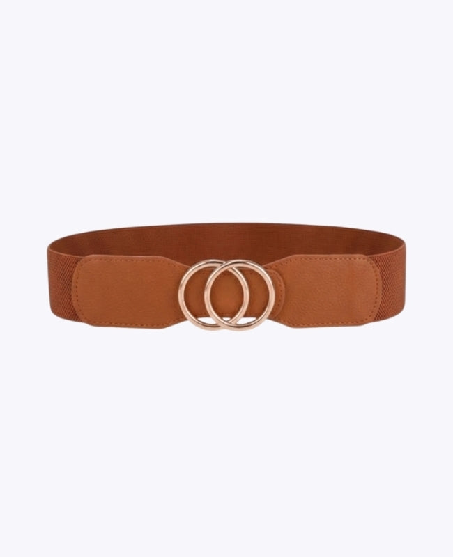 Cintura da Abito Elastica Donna Marrone in Pelle "Madeleine"
