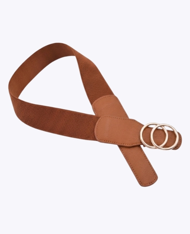 Cintura da Abito Elastica Donna Marrone in Pelle "Madeleine"