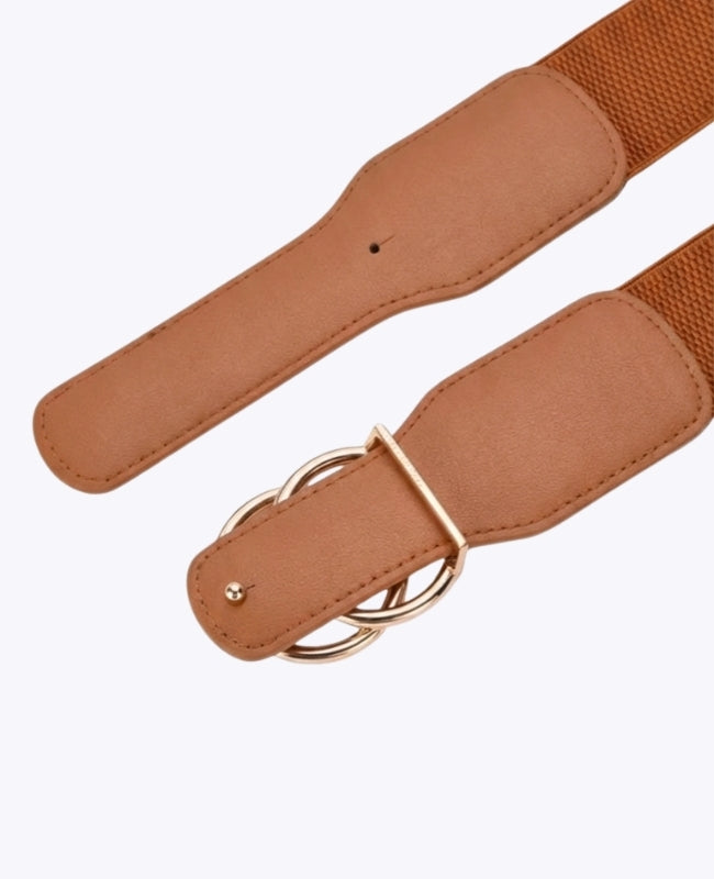 Cintura da Abito Elastica Donna Marrone in Pelle "Madeleine"