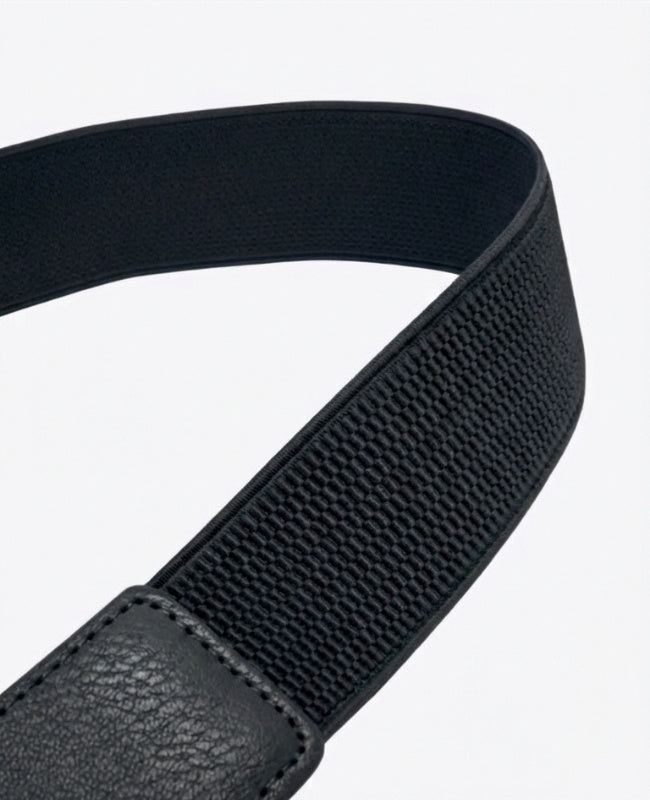 Cintura da Abito Elastica Donna Nero in Pelle "Louise"