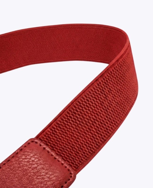 Cintura da Abito Elastica Donna Rossa in Pelle "Louise"