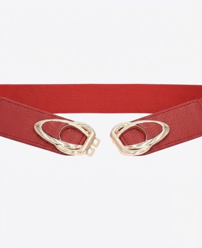 Cintura da Abito Elastica Donna Rossa in Pelle "Louise"