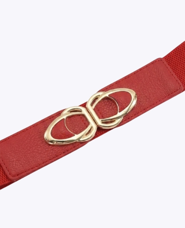 Cintura da Abito Elastica Donna Rossa in Pelle "Louise"