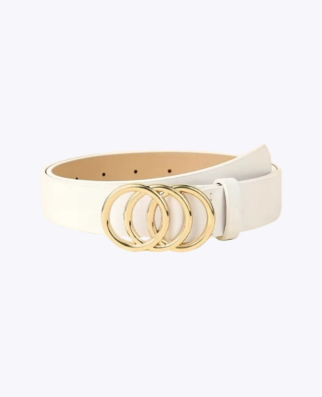 Cintura da Abito Donna Bianco in Pelle "Clémence"