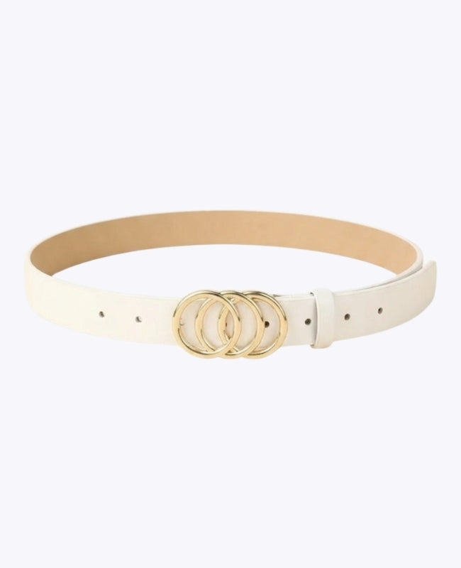 Cintura da Abito Donna Bianco in Pelle "Clémence"