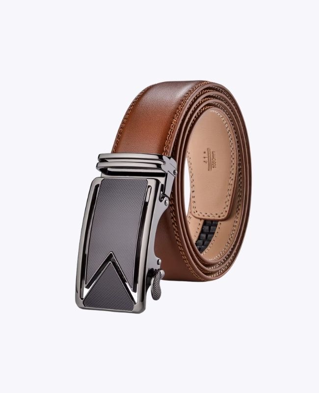 Cintura Uomo Marrone in Pelle Senza Buchi "Alphonse"