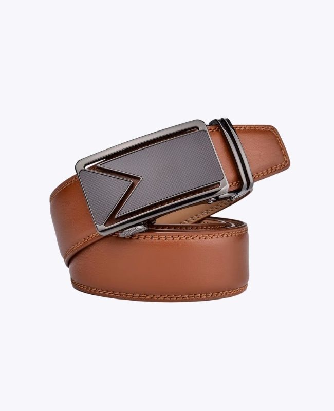 Cintura Uomo Marrone in Pelle Senza Buchi "Alphonse"
