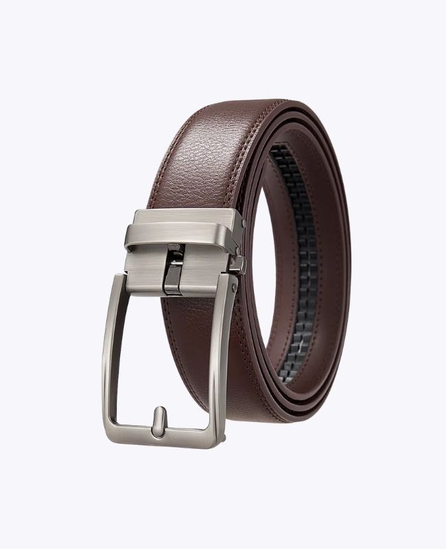 Cintura Uomo Marrone in Pelle Senza Buchi "Henri"