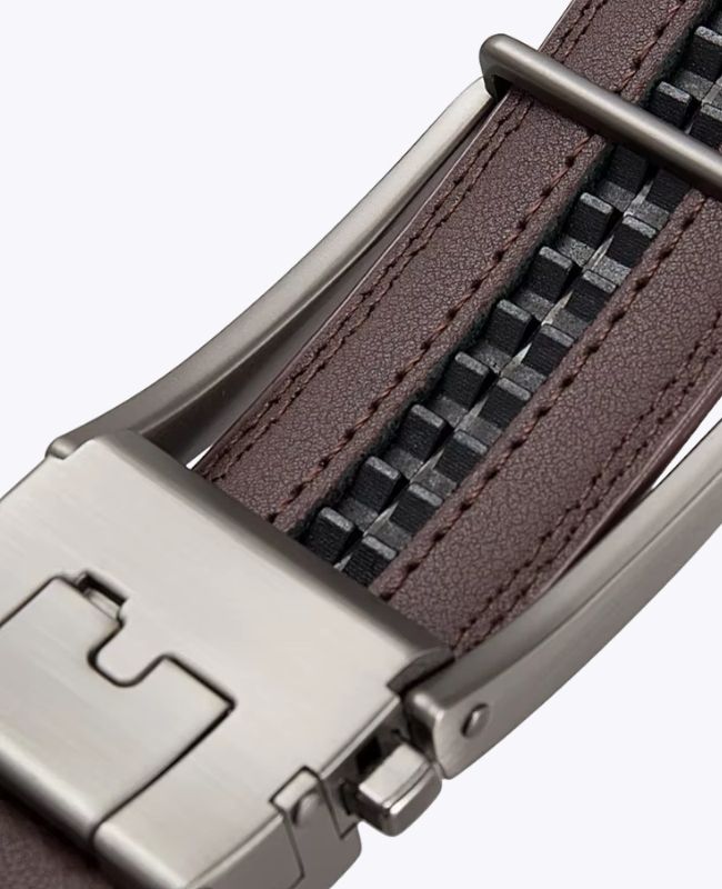 Cintura Uomo Marrone in Pelle Senza Buchi "Henri"
