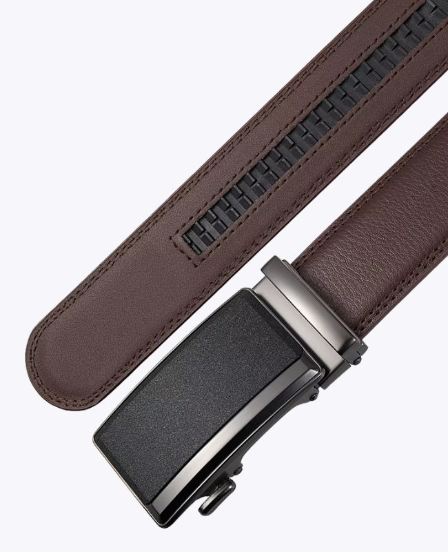 Cintura Uomo Marrone in Pelle Senza Buchi "Marceau"