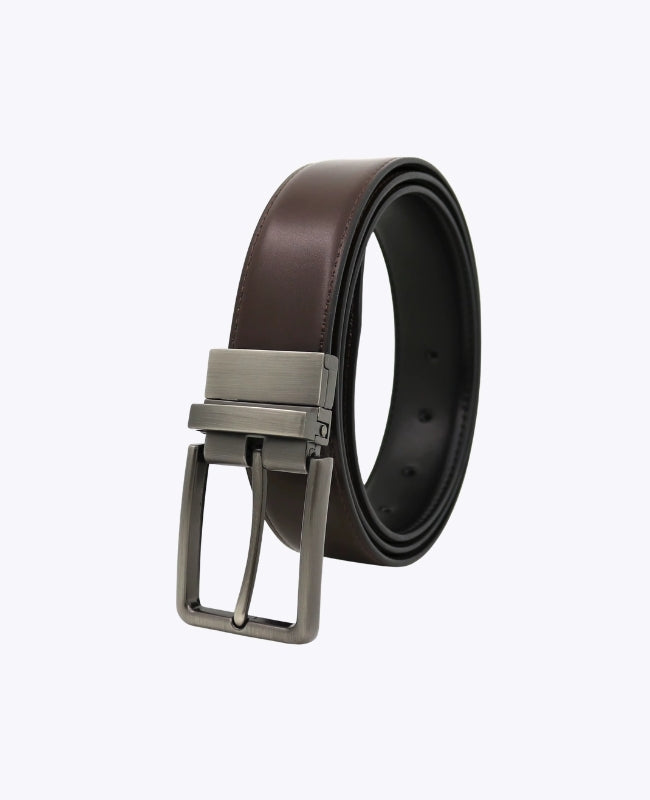 Cintura Uomo Marrone e Nero Reversibile in Pelle "Constant"