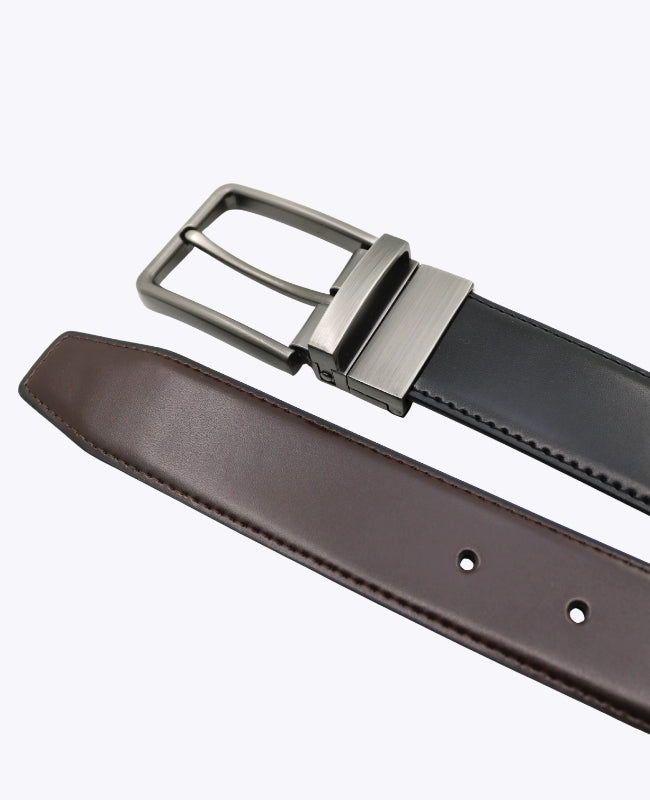 Cintura Uomo Marrone e Nero Reversibile in Pelle "Constant"