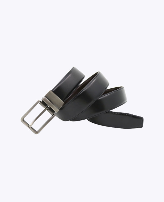 Cintura Uomo Marrone e Nero Reversibile in Pelle "Constant"