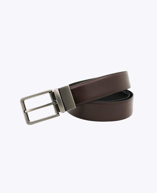 Cintura Uomo Marrone e Nero Reversibile in Pelle "Constant"
