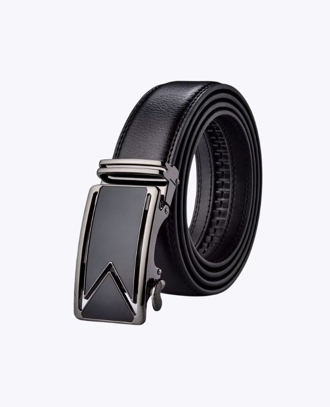 Ceinture Homme Noir en Cuir Sans Trou "Alphonse"
