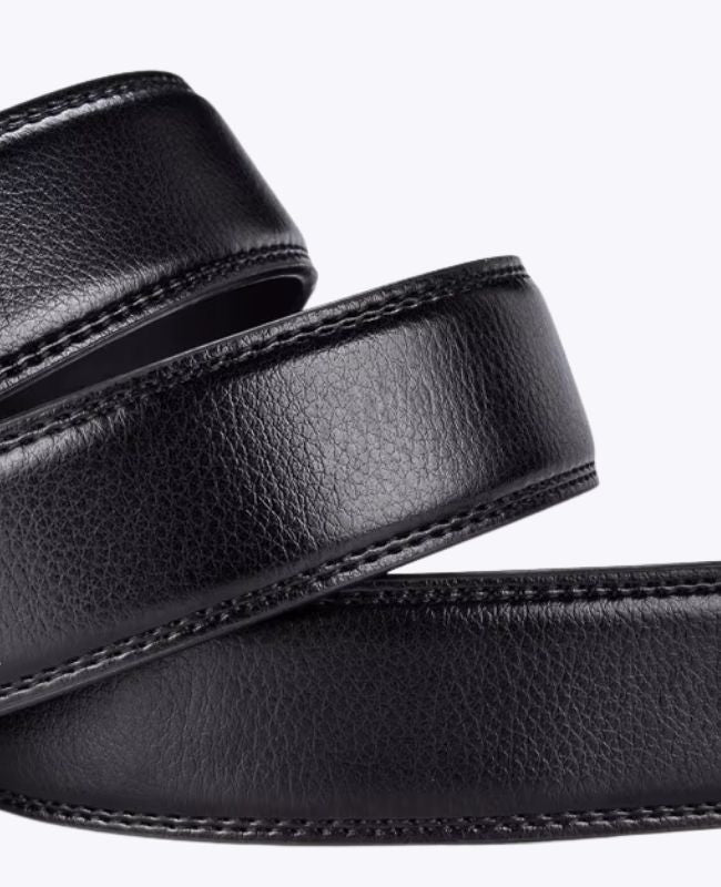 Cintura Uomo Nero in Pelle Senza Buchi "Alphonse"