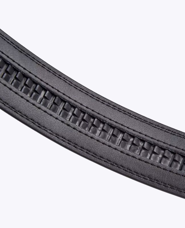 Cintura Uomo Nero in Pelle Senza Buchi "Alphonse"