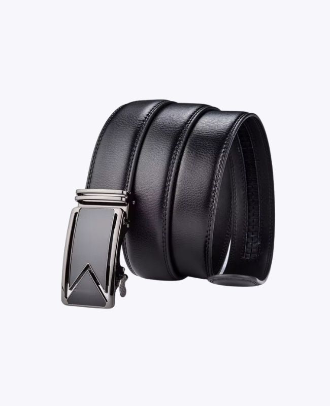 Cintura Uomo Nero in Pelle Senza Buchi "Alphonse"