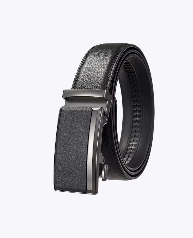 Ceinture Homme Noir en Cuir Sans Trou "Marceau"