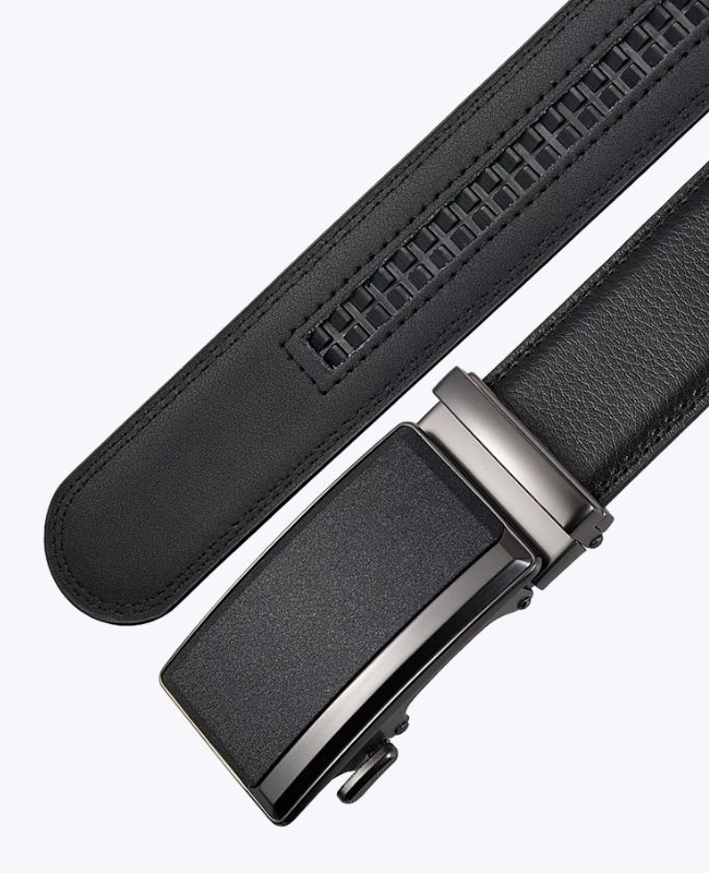 Cintura Uomo Nero in Pelle Senza Buchi "Marceau"