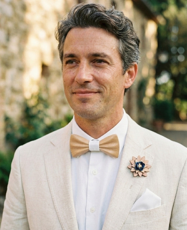 Cofanetto Papillon Bianco Uomo in Legno Chiaro «Hippolyte»