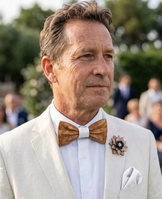 Cofanetto Papillon Bianco Uomo in Legno «Hippolyte»