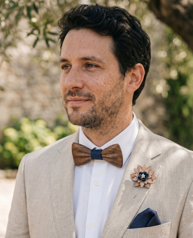 Cofanetto Papillon Blu Uomo in Legno Scuro «Hippolyte»