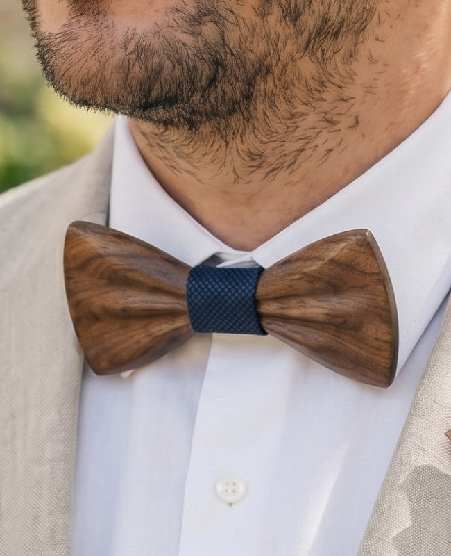 Cofanetto Papillon Blu Uomo in Legno Scuro «Hippolyte»