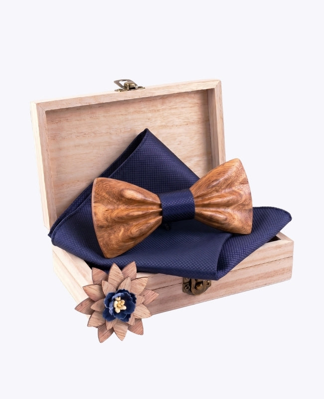 Cofanetto Papillon Blu Uomo in Legno «Hippolyte»