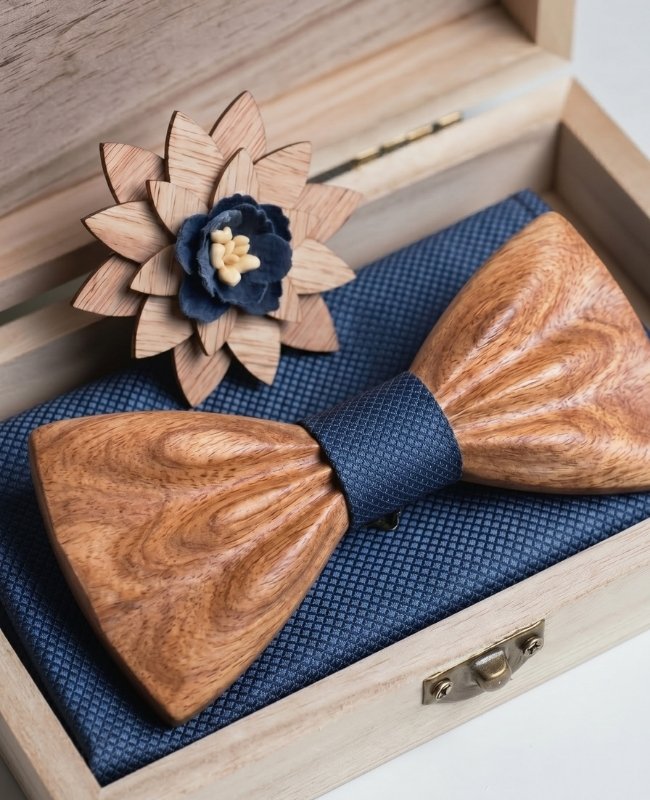Cofanetto Papillon Blu Uomo in Legno «Hippolyte»
