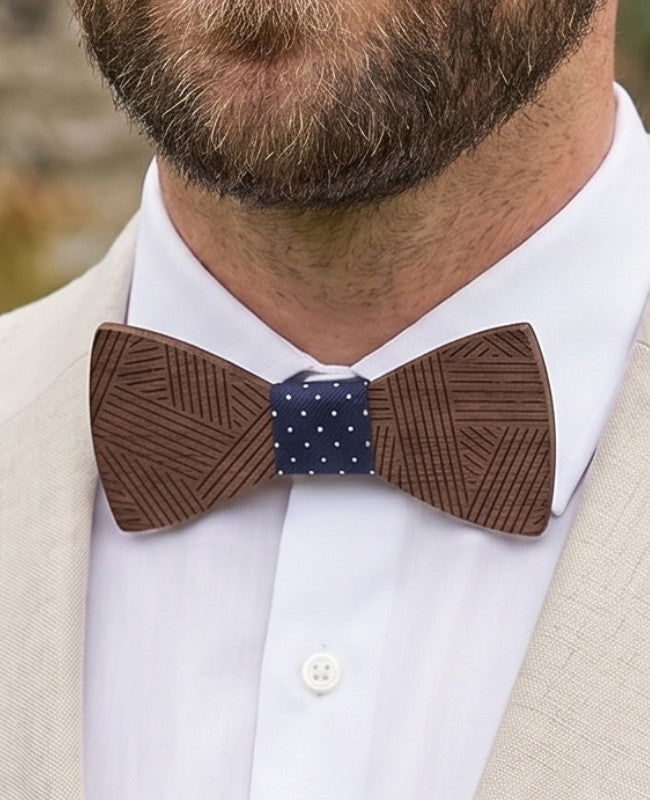 Cofanetto Papillon Blu Uomo in Legno «Léandre»