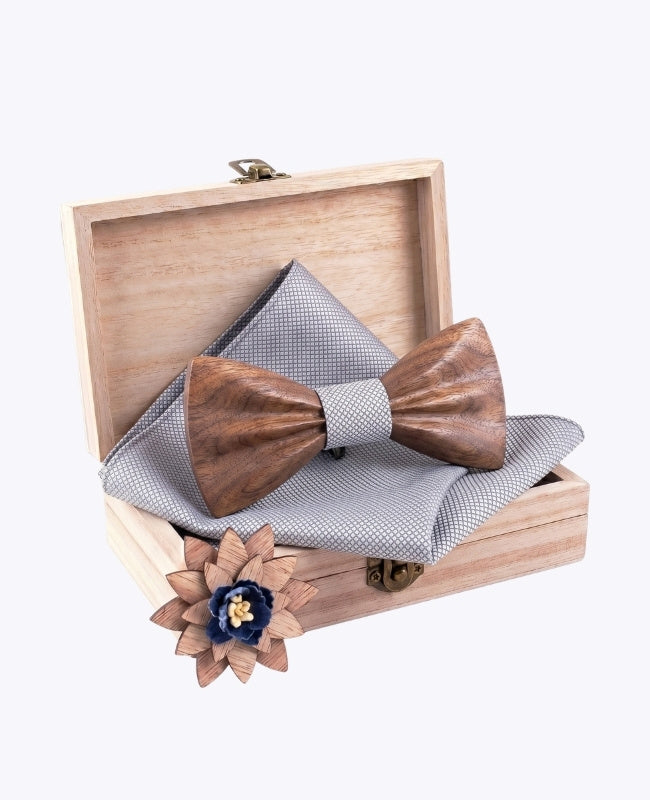 Cofanetto Papillon Grigio Uomo in Legno Scuro «Hippolyte»