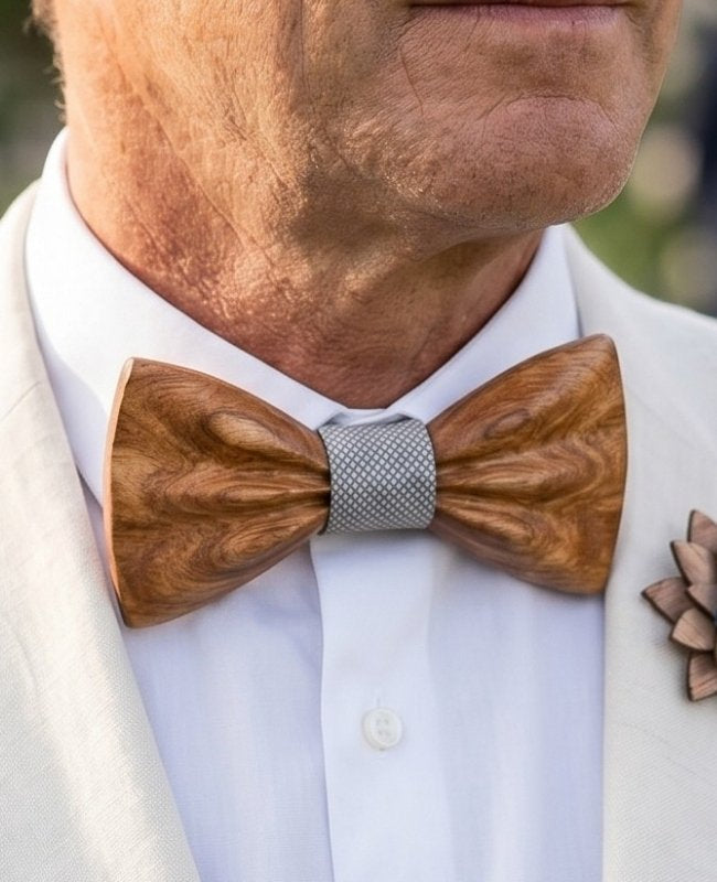 Cofanetto Papillon Grigio Uomo in Legno «Hippolyte»