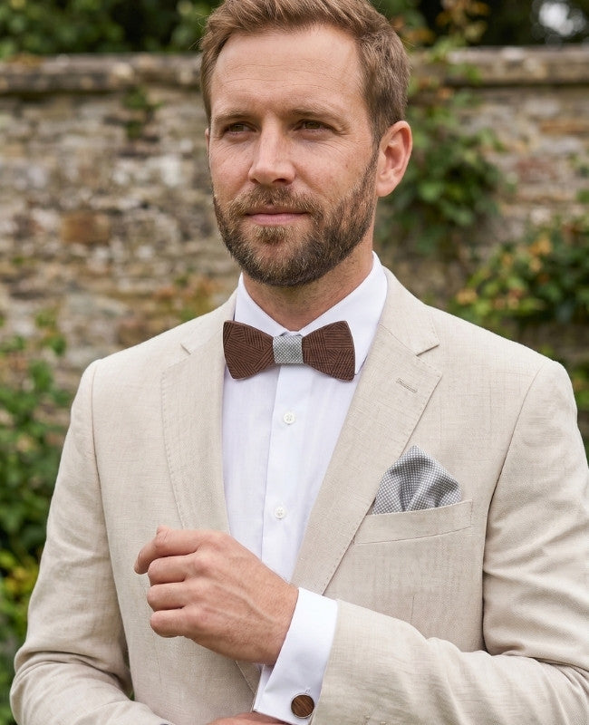 Cofanetto Papillon Grigio Uomo in Legno «Léandre»
